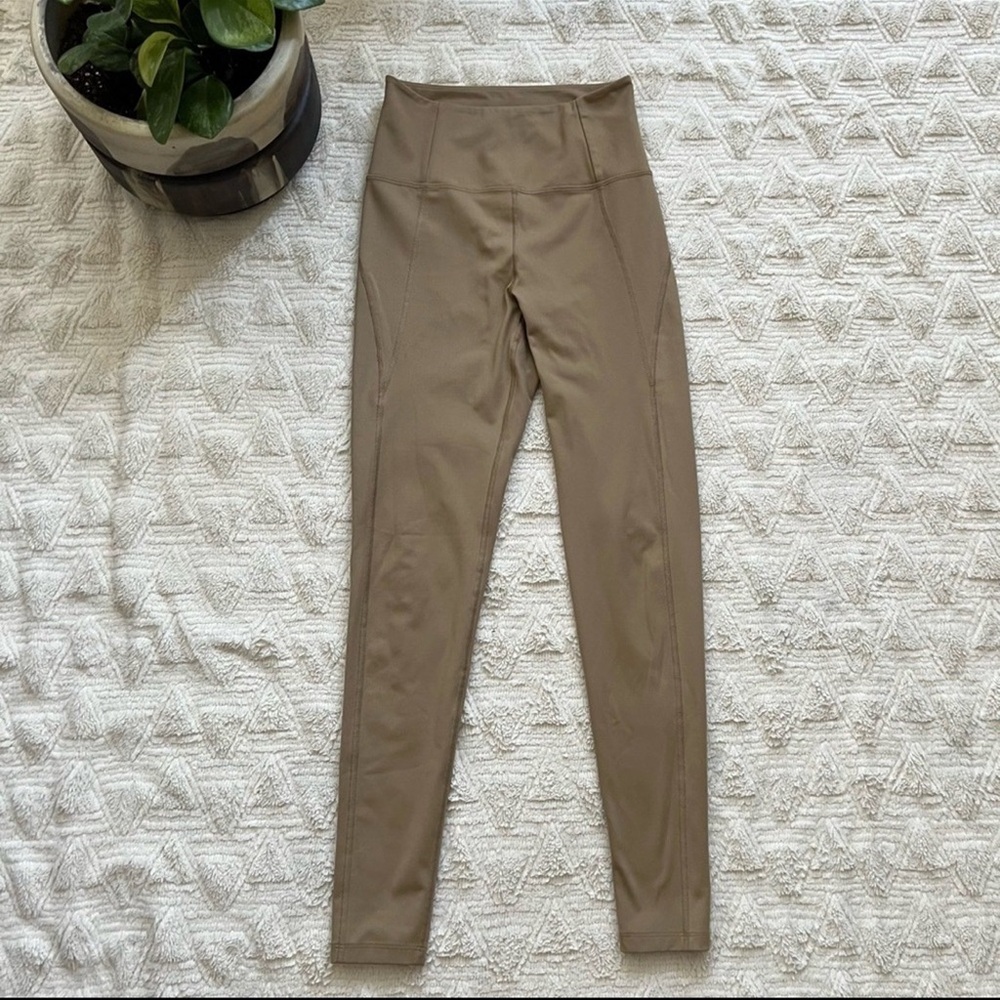 Girlfriend Collective Taupe High-Rise Leggings
